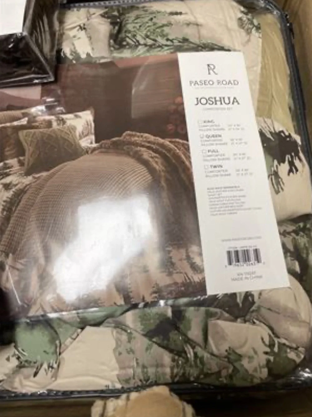 Paseo Road Joshua Pine Tree Print Western Lodge Rustic Cabin Cotton comforter